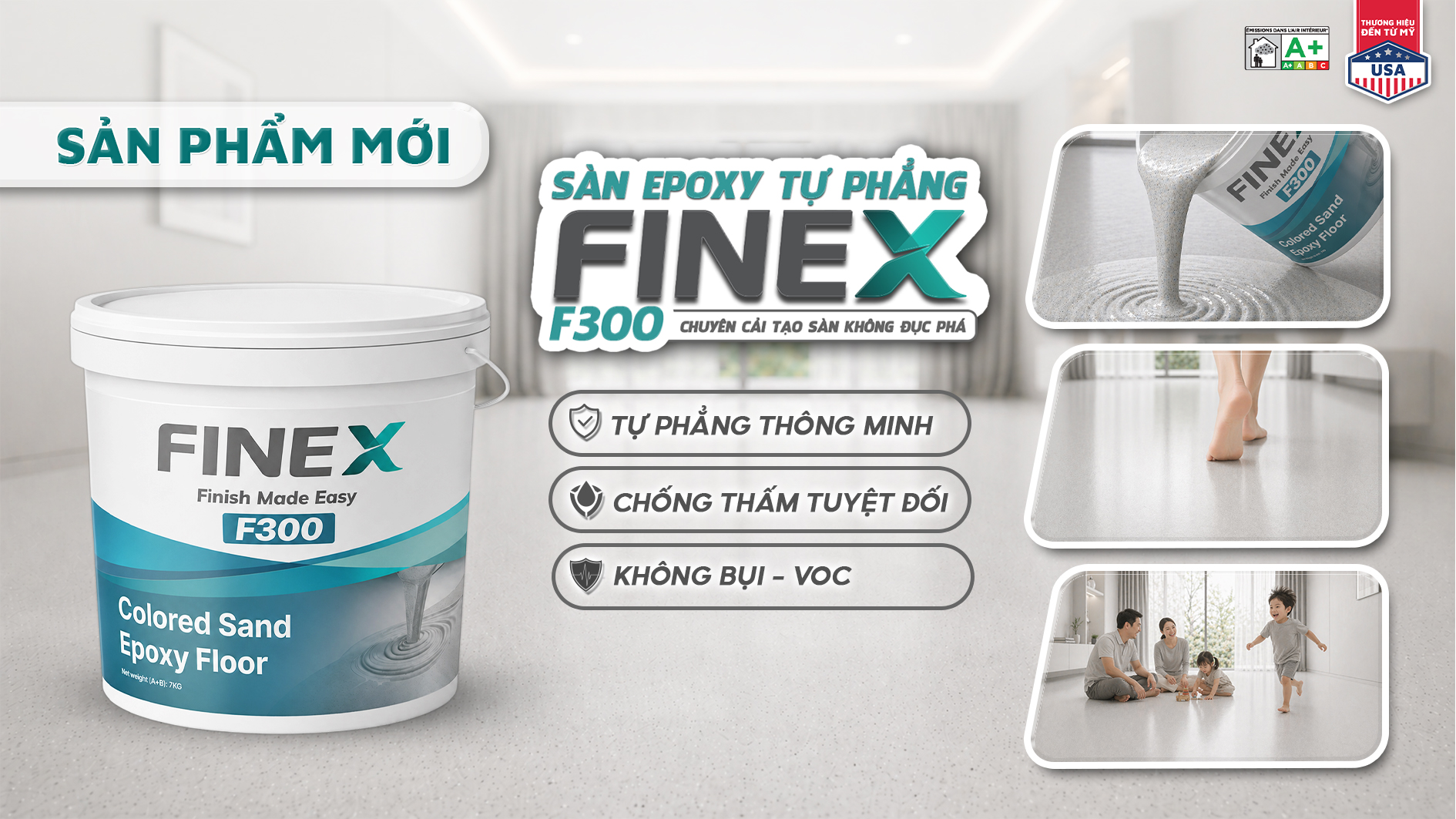 Finex F300 đổ thi công trực tiếp